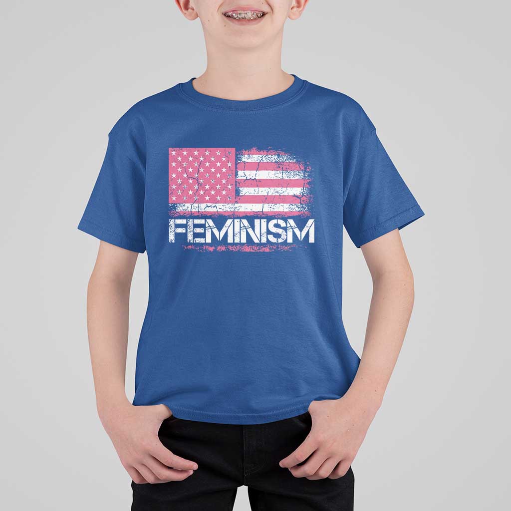 Feminism Feminist Pink American Flag T Shirt For Kid Patriotic Womens Rights