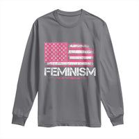 Feminism Feminist Pink American Flag Long Sleeve Shirt Patriotic Womens Rights