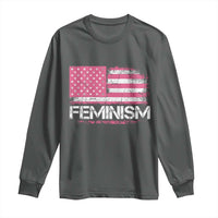 Feminism Feminist Pink American Flag Long Sleeve Shirt Patriotic Womens Rights