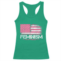 Feminism Feminist Pink American Flag Racerback Tank Top Patriotic Womens Rights