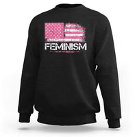 Feminism Feminist Pink American Flag Sweatshirt Patriotic Womens Rights