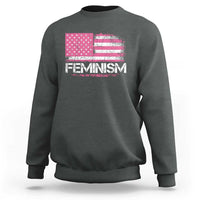 Feminism Feminist Pink American Flag Sweatshirt Patriotic Womens Rights