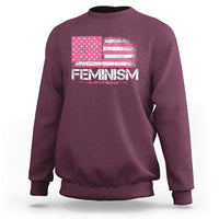 Feminism Feminist Pink American Flag Sweatshirt Patriotic Womens Rights