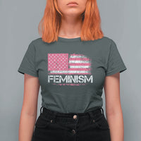 Feminism Feminist Pink American Flag T Shirt For Women Patriotic Womens Rights