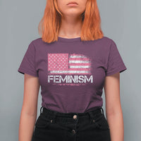 Feminism Feminist Pink American Flag T Shirt For Women Patriotic Womens Rights