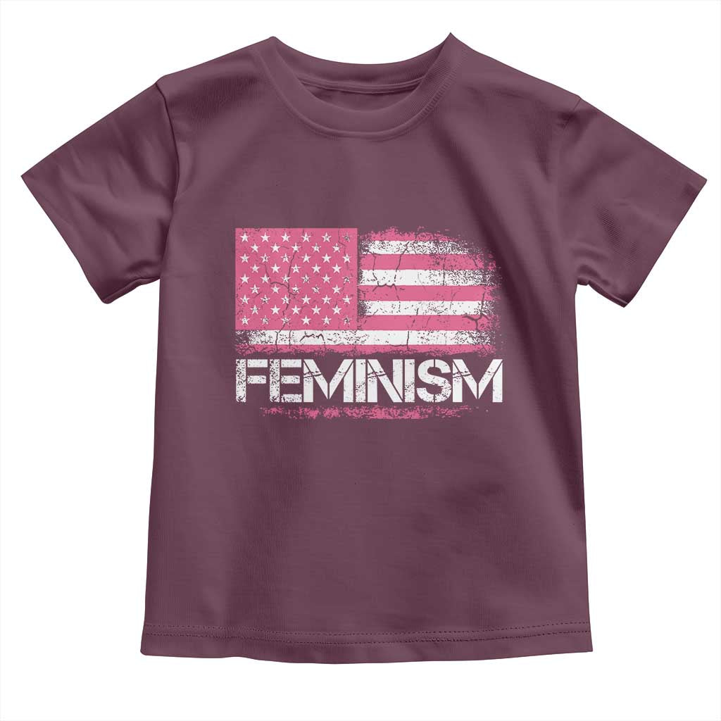 Feminism Feminist Pink American Flag Toddler T Shirt Patriotic Womens Rights