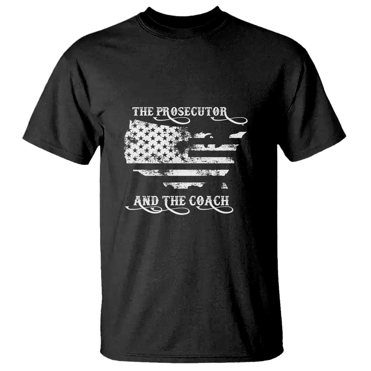 Harris Walz 2024 T Shirt The Prosecutor And The Coach Vintage American Flag - Wonder Print Shop