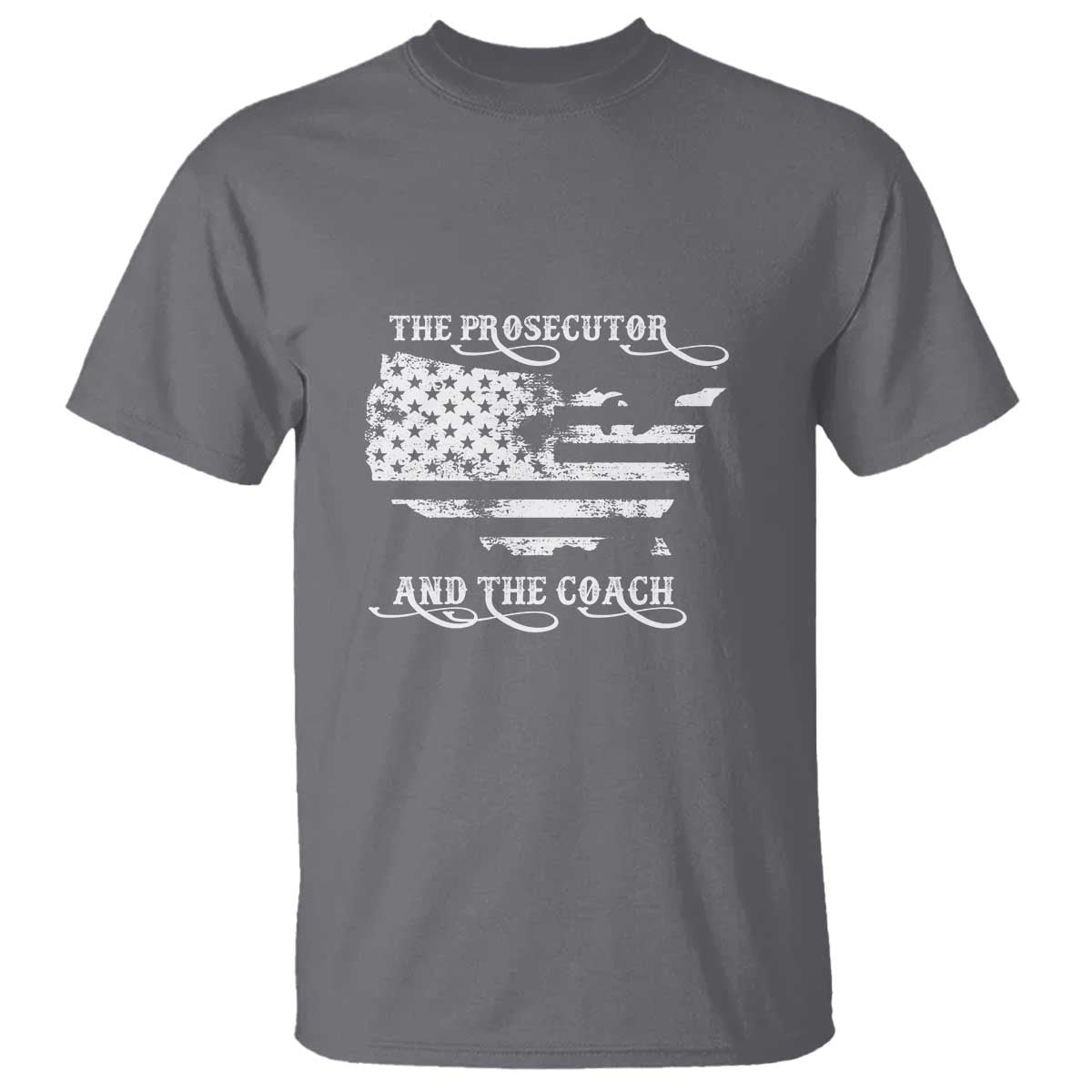 Harris Walz 2024 T Shirt The Prosecutor And The Coach Vintage American Flag - Wonder Print Shop