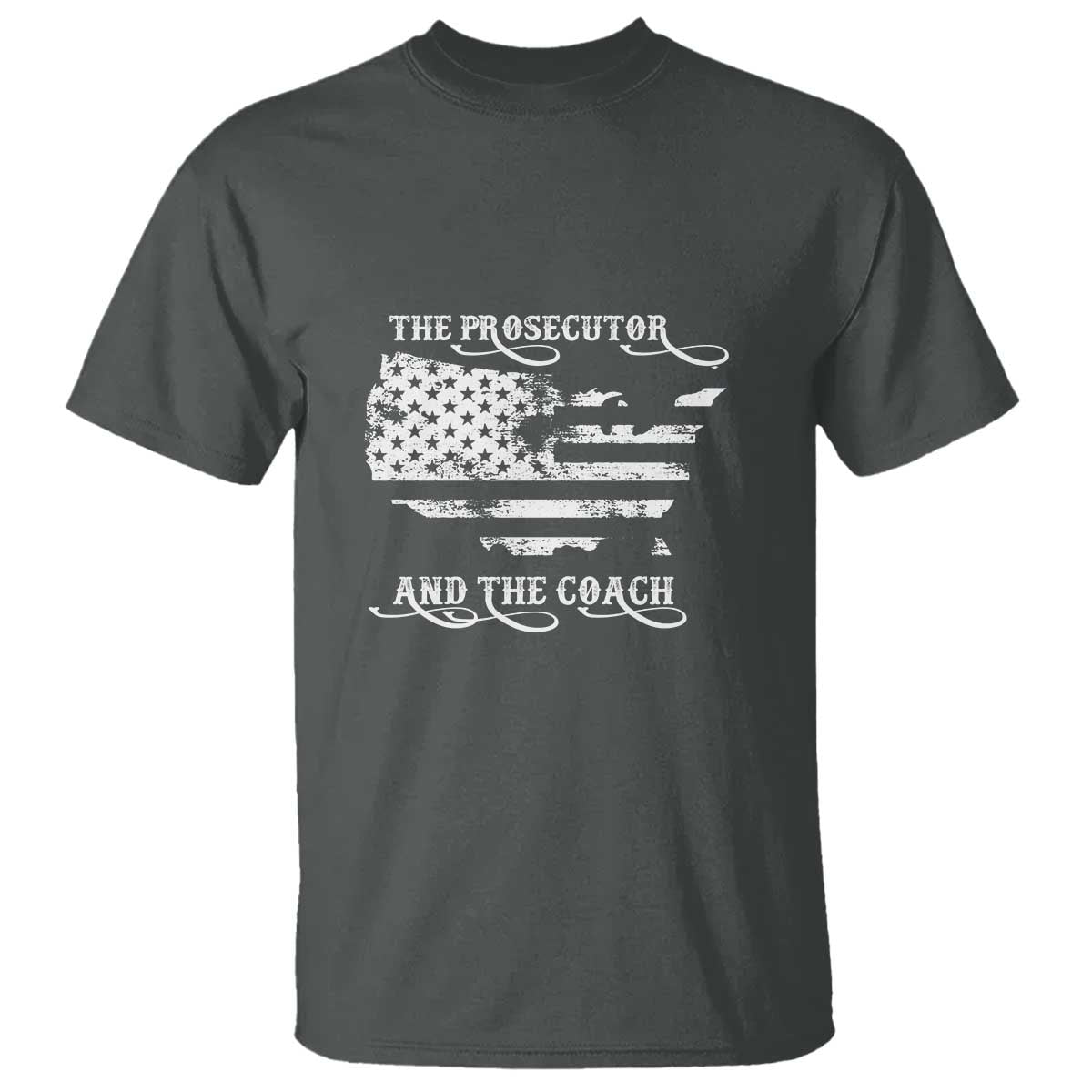 Harris Walz 2024 T Shirt The Prosecutor And The Coach Vintage American Flag - Wonder Print Shop