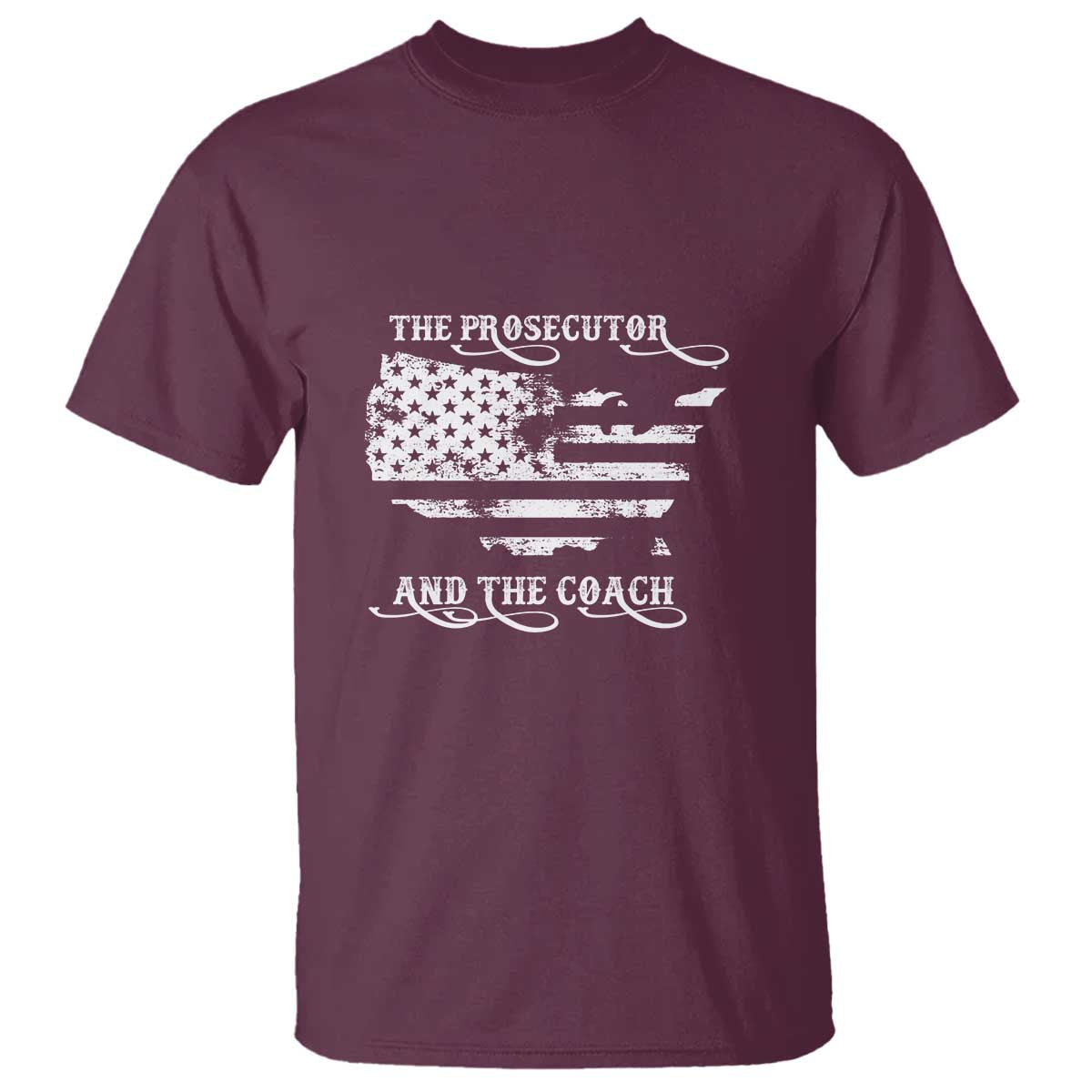 Harris Walz 2024 T Shirt The Prosecutor And The Coach Vintage American Flag - Wonder Print Shop