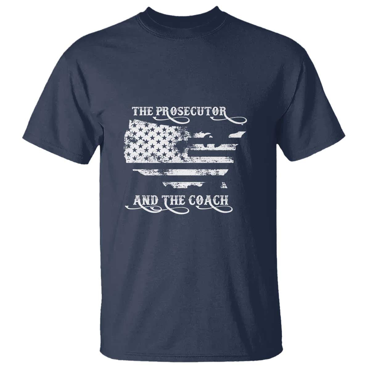 Harris Walz 2024 T Shirt The Prosecutor And The Coach Vintage American Flag - Wonder Print Shop
