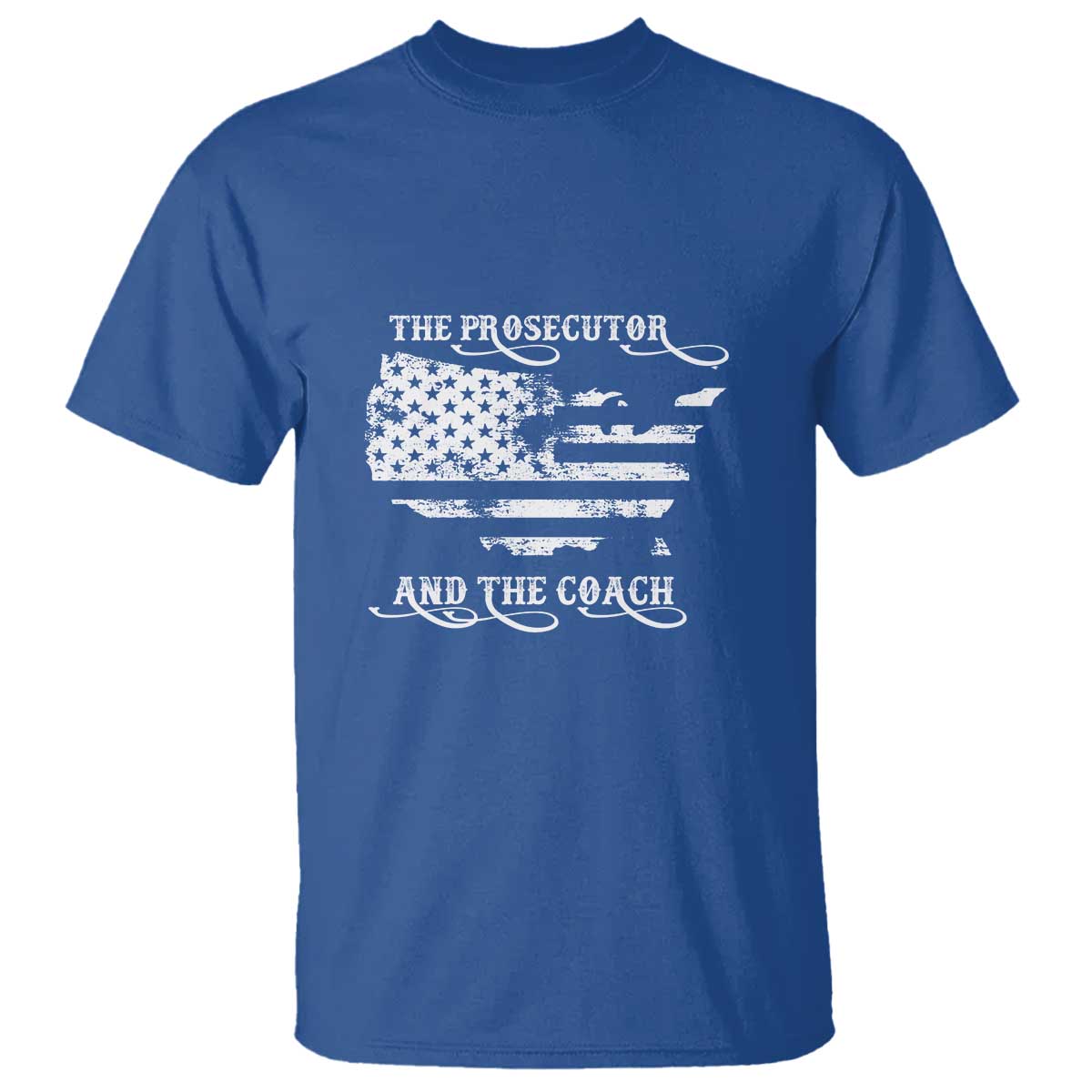 Harris Walz 2024 T Shirt The Prosecutor And The Coach Vintage American Flag - Wonder Print Shop
