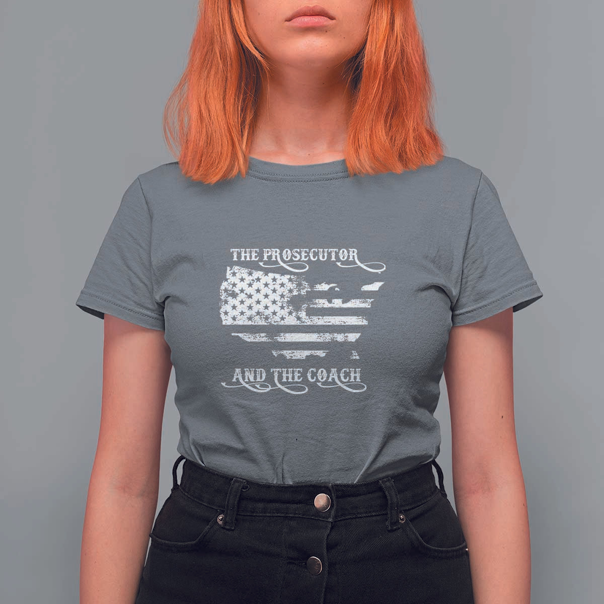 Harris Walz 2024 T Shirt For Women The Prosecutor And The Coach Vintage American Flag - Wonder Print Shop