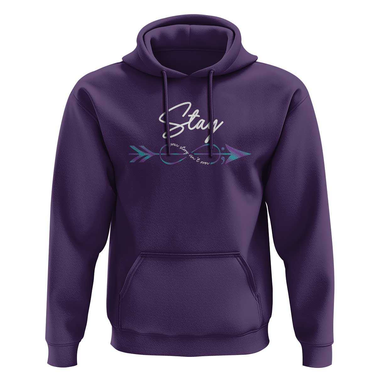 Suicide Prevention Awareness Hoodie Stay Your Story Isn't Over Arrow Semicolon - Wonder Print Shop