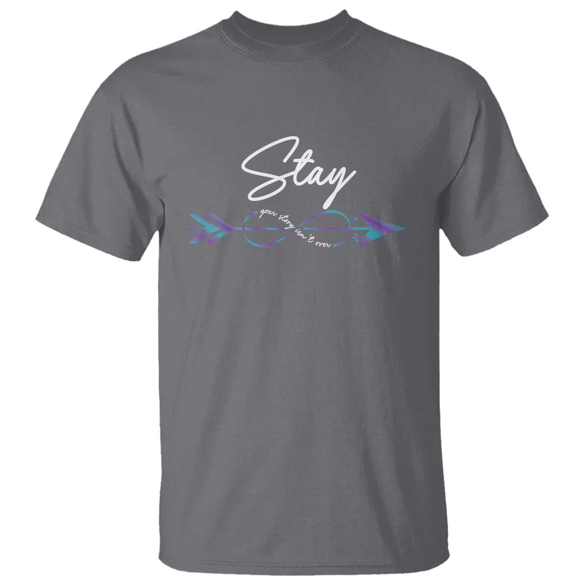 Suicide Prevention Awareness T Shirt Stay Your Story Isn't Over Arrow Semicolon - Wonder Print Shop