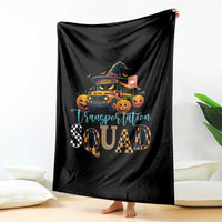 Halloween School Bus Driver Throw Blanket Transportation Squad Pumpkin Witch - Wonder Print Shop