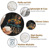 Halloween School Bus Driver Throw Blanket Transportation Squad Pumpkin Witch - Wonder Print Shop