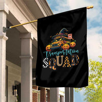 Halloween School Bus Driver Garden Flag Transportation Squad Pumpkin Witch - Wonder Print Shop