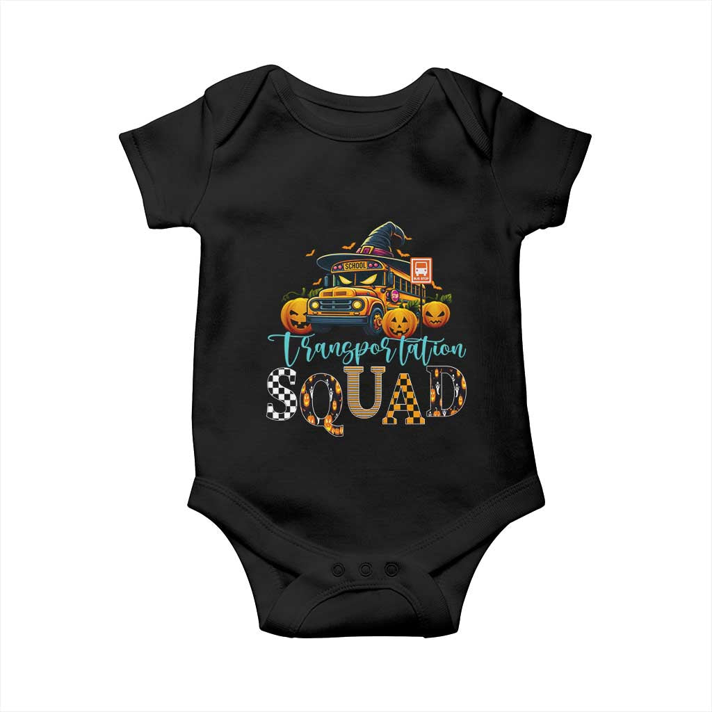 Halloween School Bus Driver Baby Onesie Transportation Squad Pumpkin Witch - Wonder Print Shop