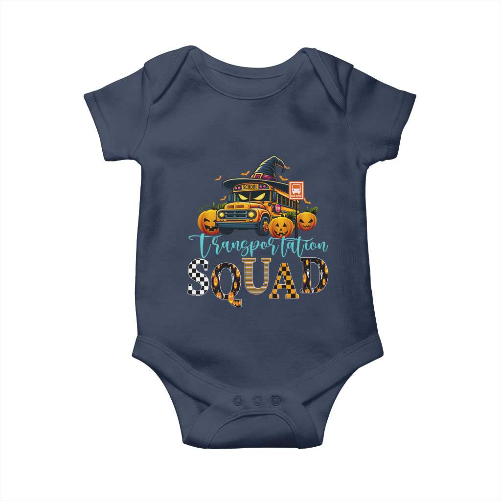 Halloween School Bus Driver Baby Onesie Transportation Squad Pumpkin Witch - Wonder Print Shop
