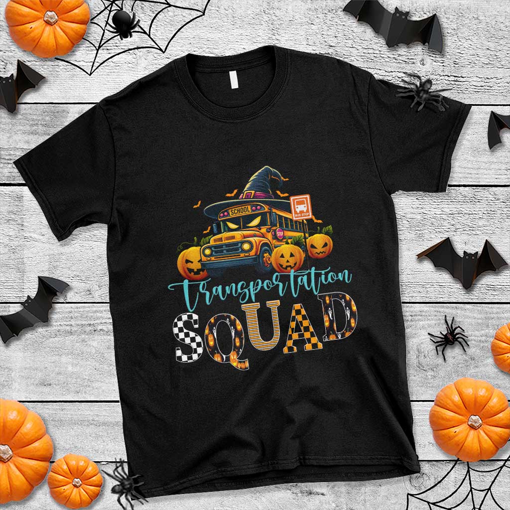 Halloween School Bus Driver T Shirt Transportation Squad Pumpkin Witch TS11