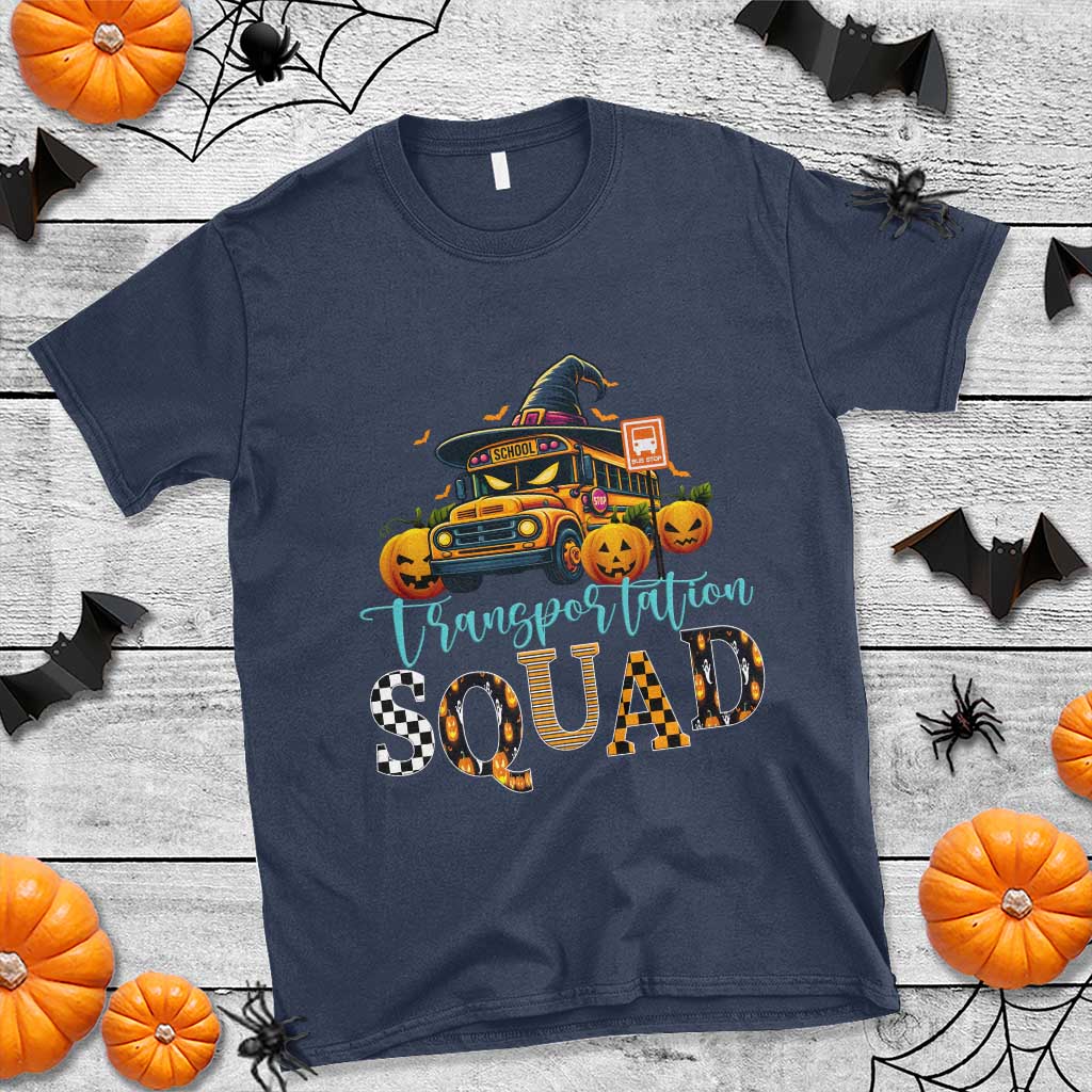 Halloween School Bus Driver T Shirt Transportation Squad Pumpkin Witch TS11