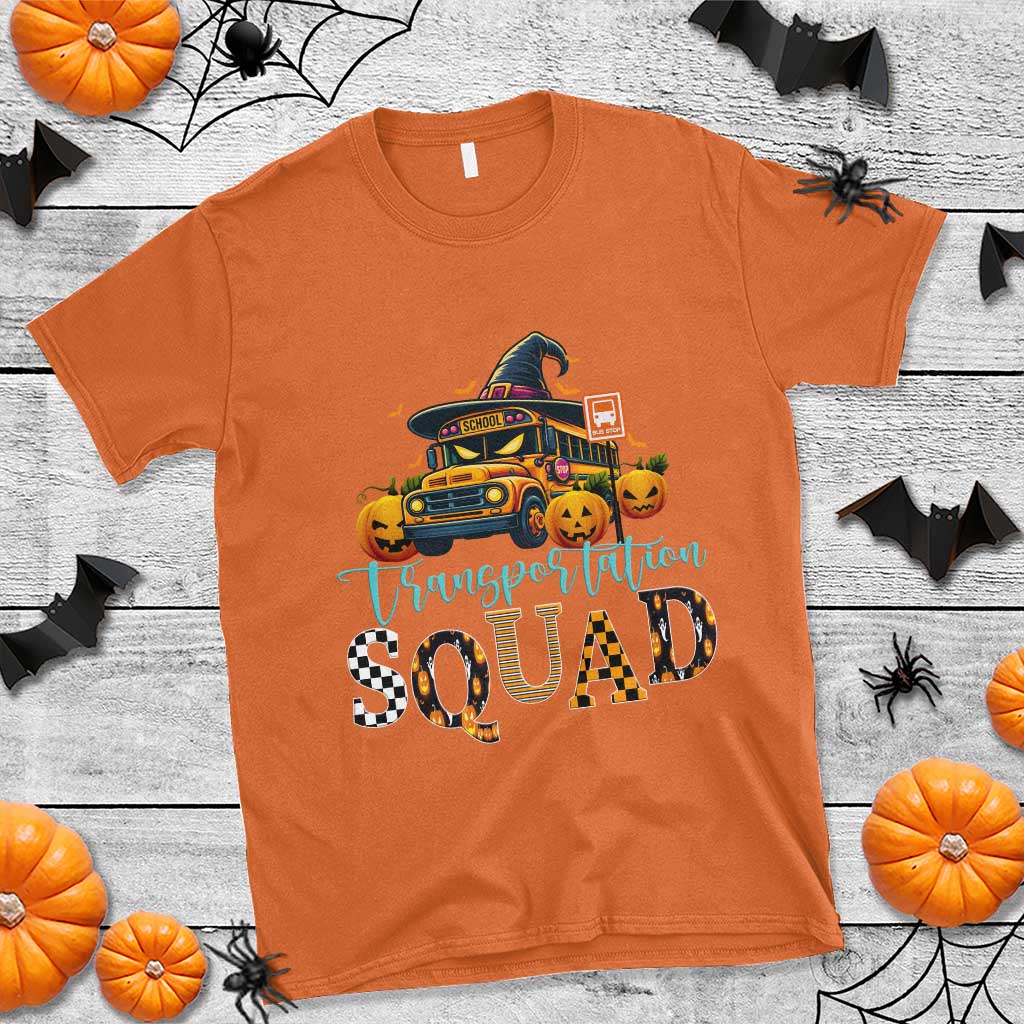 Halloween School Bus Driver T Shirt Transportation Squad Pumpkin Witch TS11