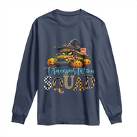 Halloween School Bus Driver Long Sleeve Shirt Transportation Squad Pumpkin Witch - Wonder Print Shop