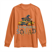 Halloween School Bus Driver Long Sleeve Shirt Transportation Squad Pumpkin Witch - Wonder Print Shop