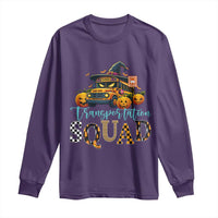 Halloween School Bus Driver Long Sleeve Shirt Transportation Squad Pumpkin Witch - Wonder Print Shop