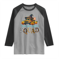 Halloween School Bus Driver Raglan Shirt Transportation Squad Pumpkin Witch - Wonder Print Shop