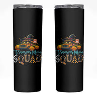 Halloween School Bus Driver Skinny Tumbler Transportation Squad Pumpkin Witch - Wonder Print Shop