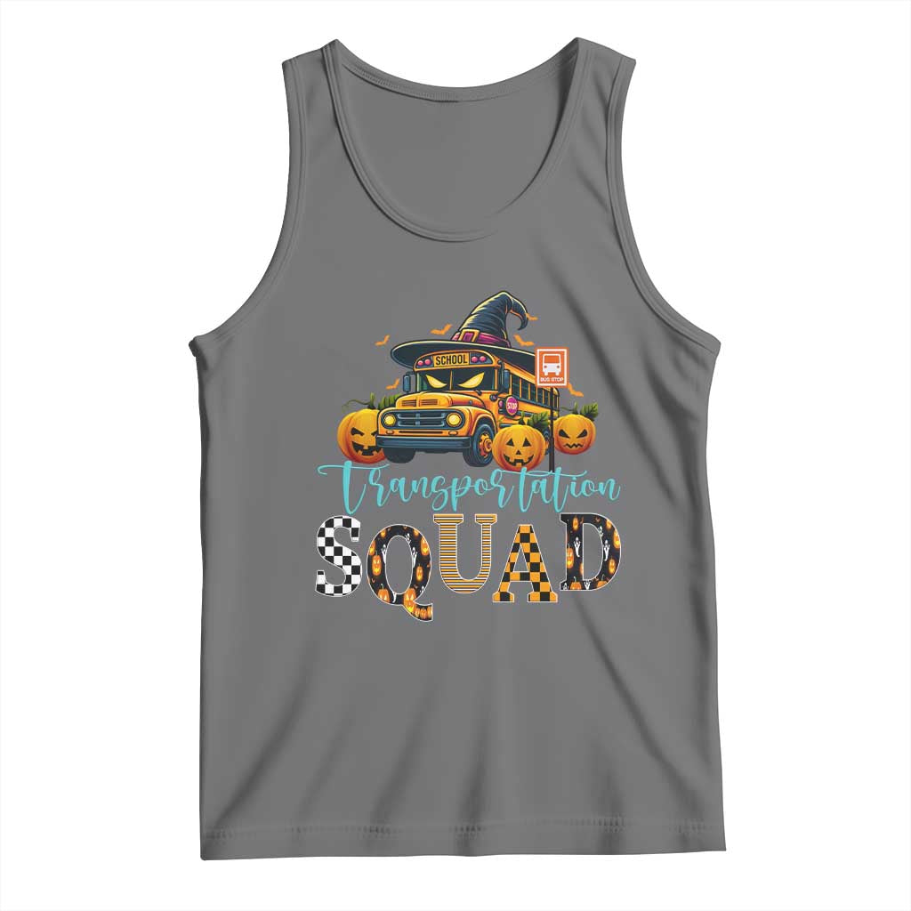 Halloween School Bus Driver Tank Top Transportation Squad Pumpkin Witch - Wonder Print Shop