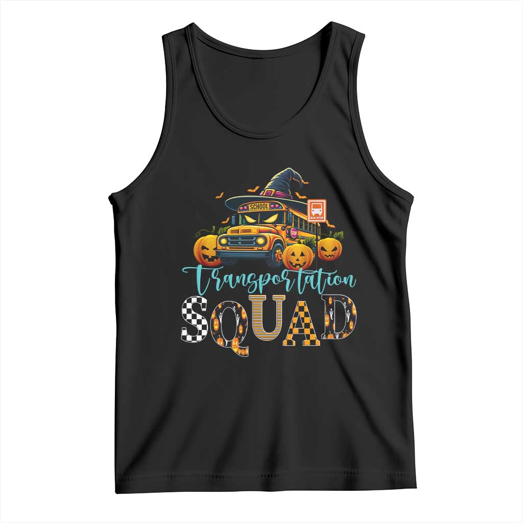 Halloween School Bus Driver Tank Top Transportation Squad Pumpkin Witch - Wonder Print Shop
