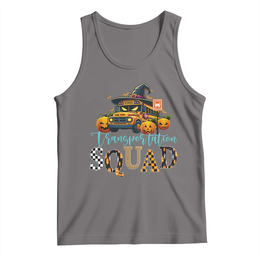 Halloween School Bus Driver Tank Top Transportation Squad Pumpkin Witch - Wonder Print Shop