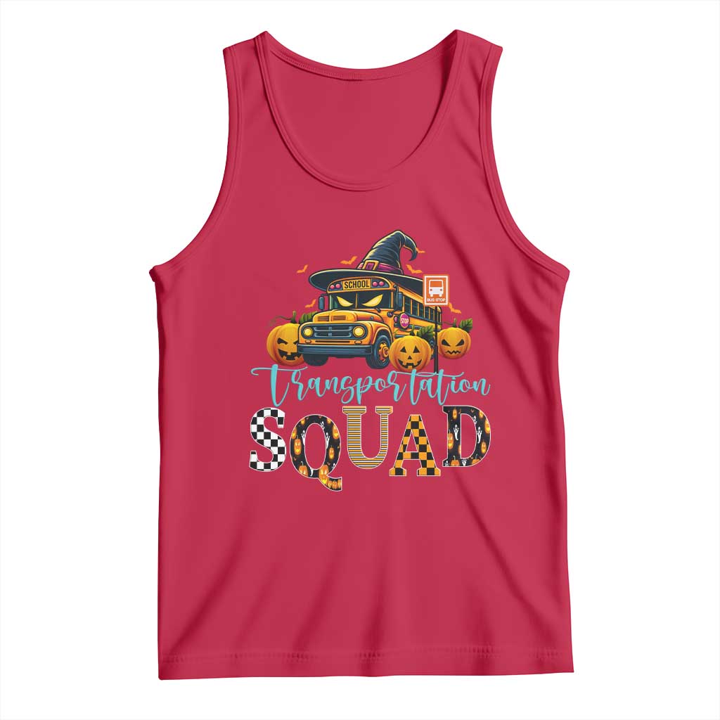 Halloween School Bus Driver Tank Top Transportation Squad Pumpkin Witch - Wonder Print Shop