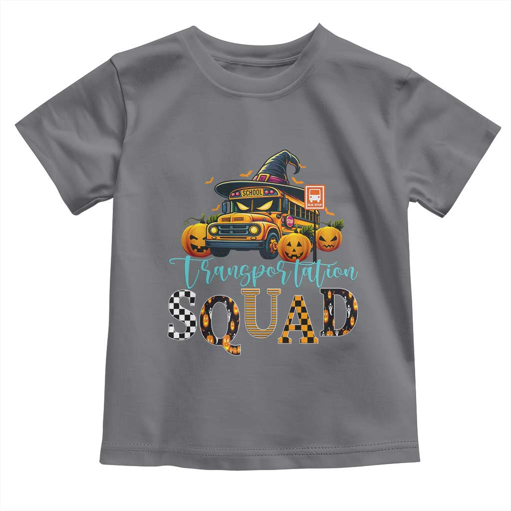 Halloween School Bus Driver Toddler T Shirt Transportation Squad Pumpkin Witch - Wonder Print Shop