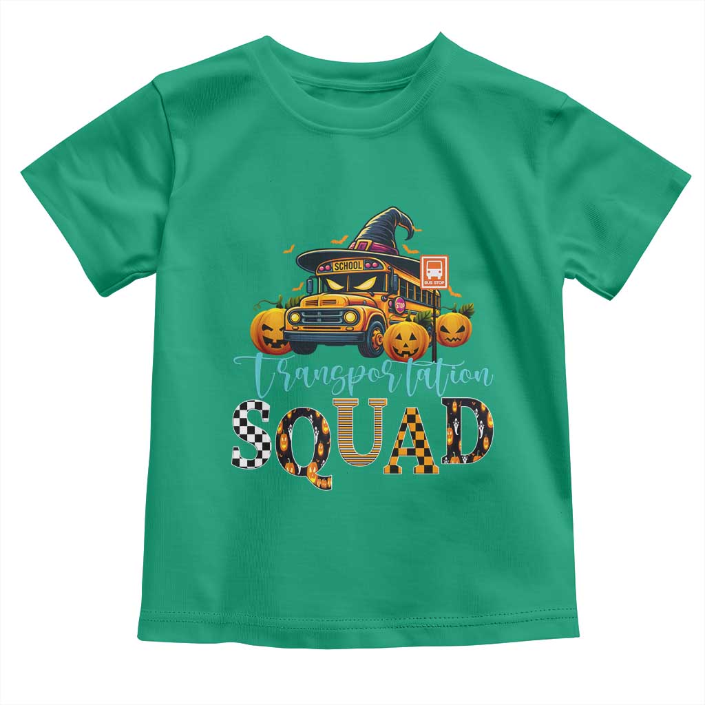 Halloween School Bus Driver Toddler T Shirt Transportation Squad Pumpkin Witch - Wonder Print Shop