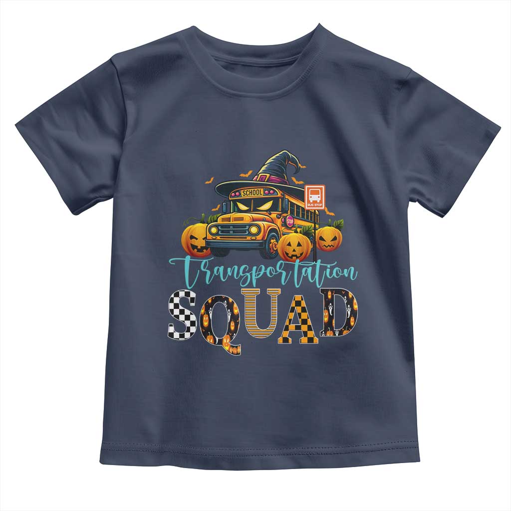 Halloween School Bus Driver Toddler T Shirt Transportation Squad Pumpkin Witch - Wonder Print Shop