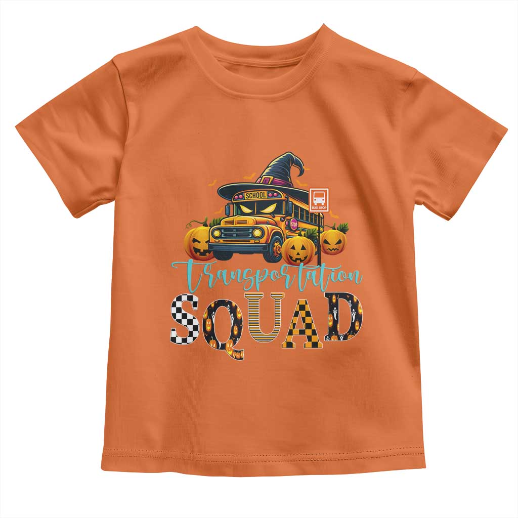 Halloween School Bus Driver Toddler T Shirt Transportation Squad Pumpkin Witch - Wonder Print Shop