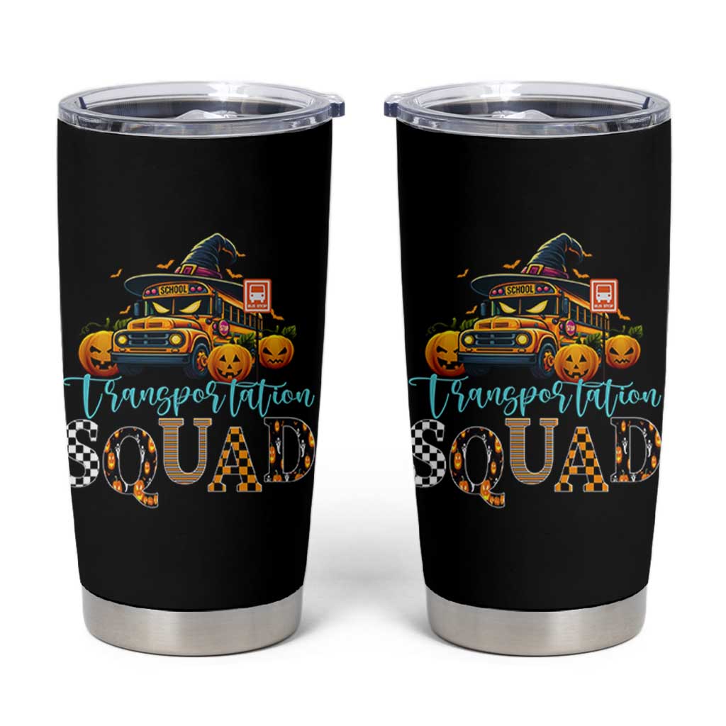 Halloween School Bus Driver Tumbler Cup Transportation Squad Pumpkin Witch - Wonder Print Shop