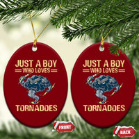 Tornado Chaser Ceramic Ornament Just A Boy Who Loves Tornadoes Storm Thunder - Wonder Print Shop
