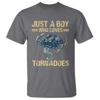 Tornado Chaser T Shirt Just A Boy Who Loves Tornadoes Storm Thunder - Wonder Print Shop
