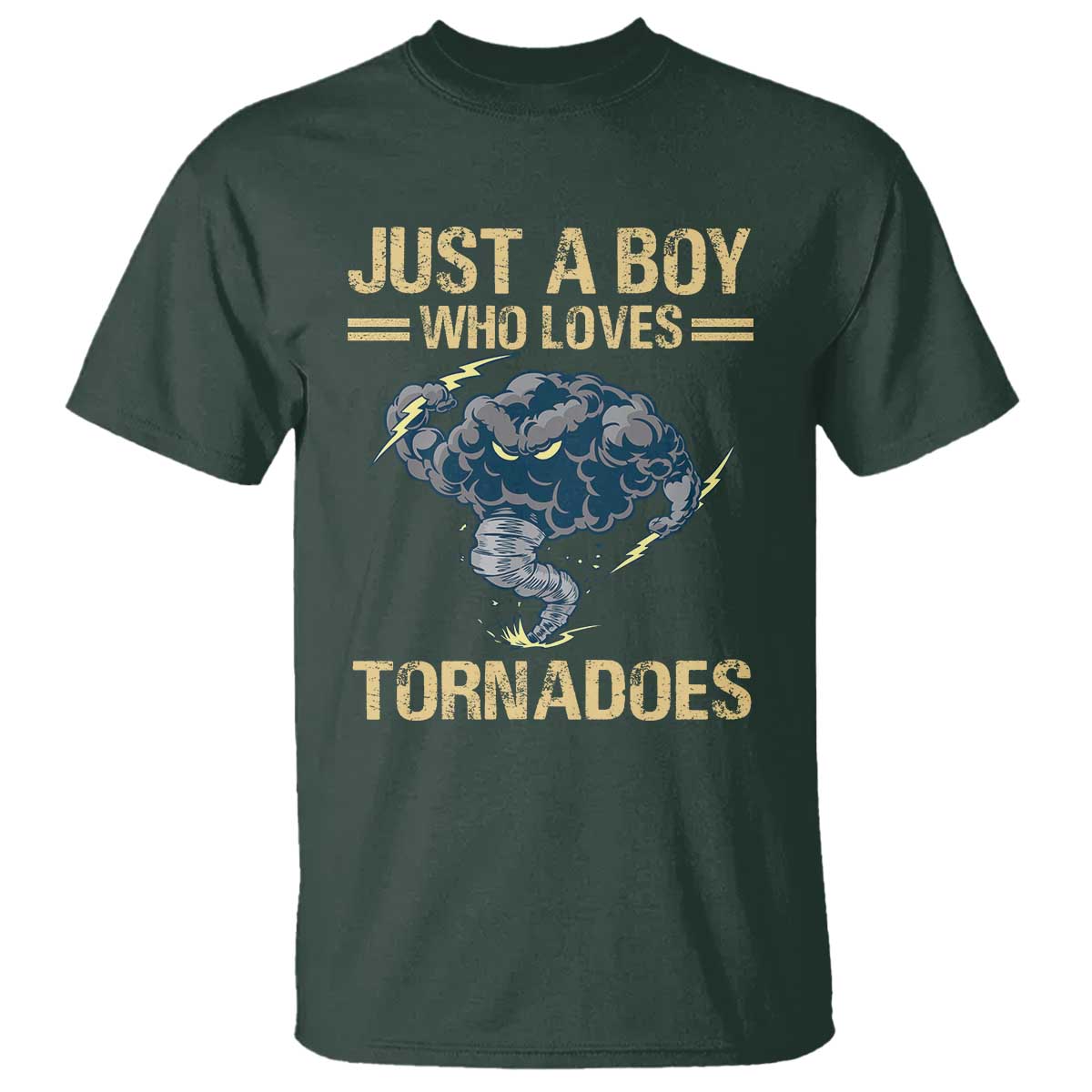 Tornado Chaser T Shirt Just A Boy Who Loves Tornadoes Storm Thunder - Wonder Print Shop