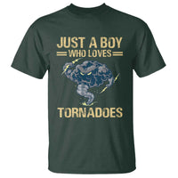 Tornado Chaser T Shirt Just A Boy Who Loves Tornadoes Storm Thunder - Wonder Print Shop
