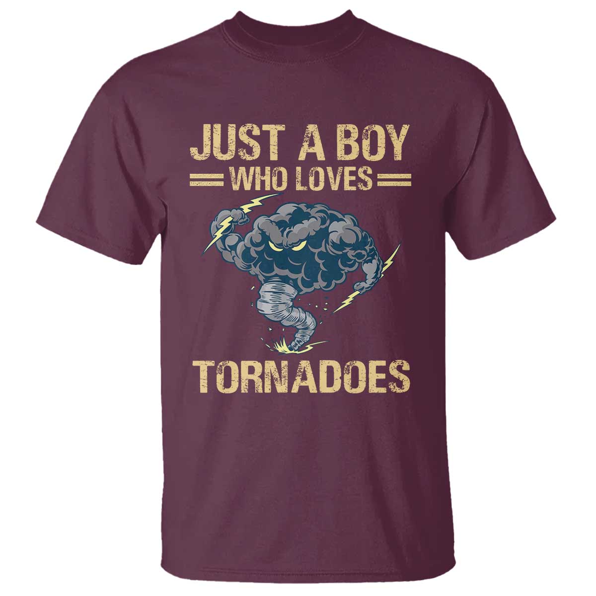 Tornado Chaser T Shirt Just A Boy Who Loves Tornadoes Storm Thunder - Wonder Print Shop