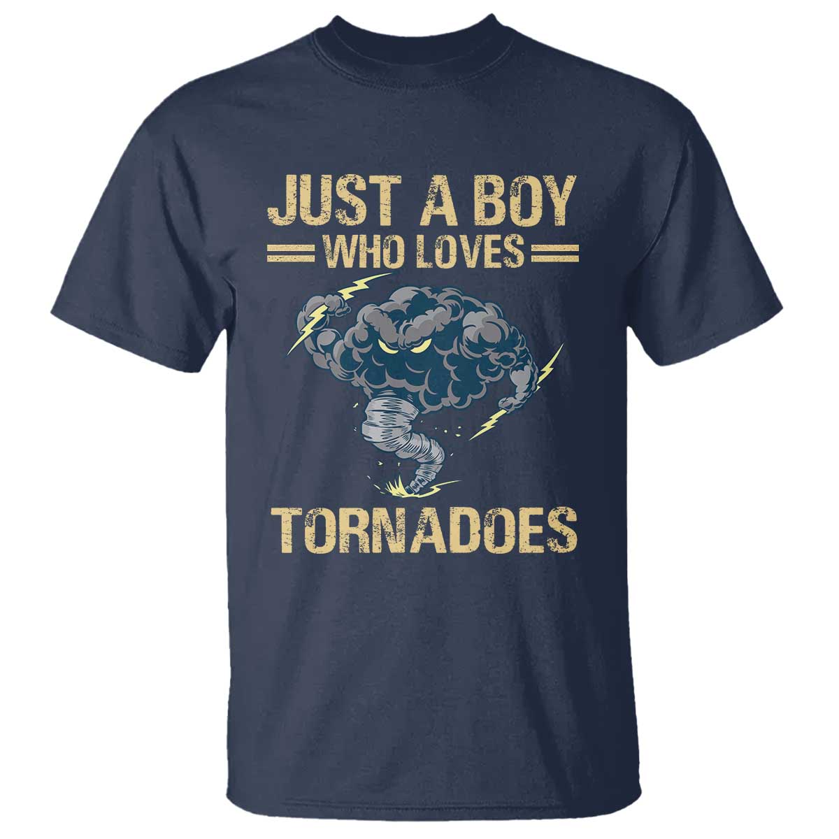 Tornado Chaser T Shirt Just A Boy Who Loves Tornadoes Storm Thunder - Wonder Print Shop