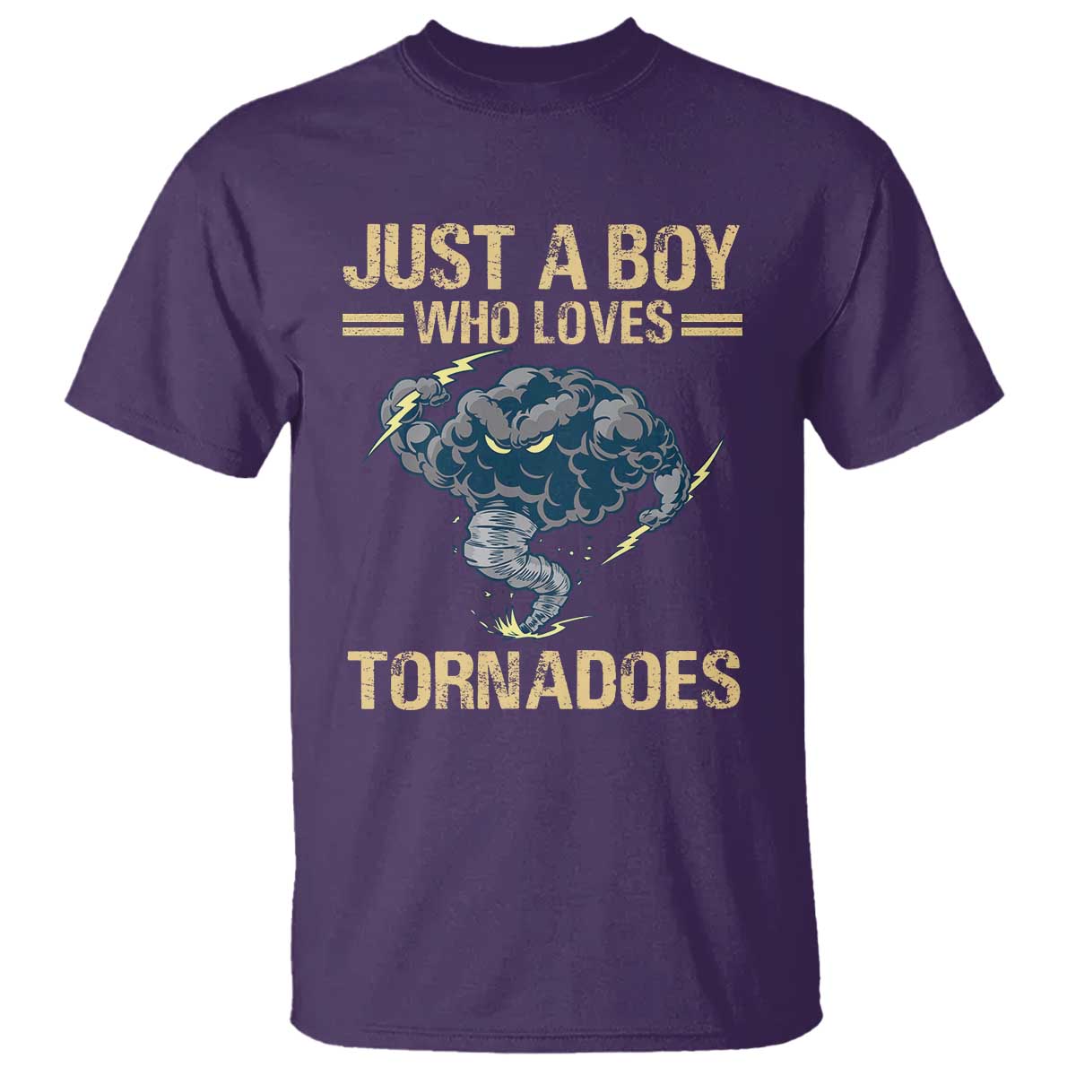 Tornado Chaser T Shirt Just A Boy Who Loves Tornadoes Storm Thunder - Wonder Print Shop