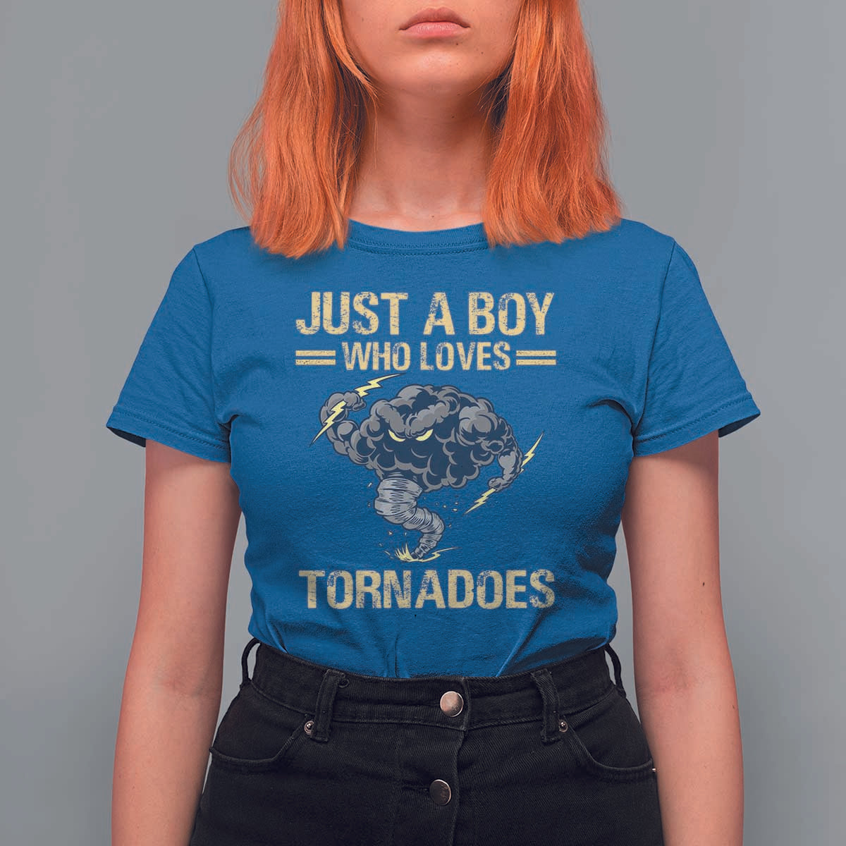 Tornado Chaser T Shirt For Women Just A Boy Who Loves Tornadoes Storm Thunder - Wonder Print Shop