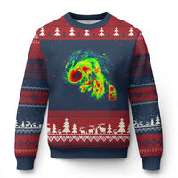 Hurricane Helene Ugly Christmas Sweater Meteorologist Weather Radar Image Storm Chasing - Wonder Print Shop